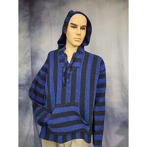 Art Maz Mexican Poncho Hoodie Beach Bum, Hippie, Boho  Size XL